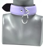 Halsband mit D-Ring gepolstert violett