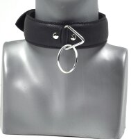 Halsband mit D-Ring gepolstert schwarz