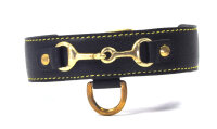 Halsband Leder mit Knochen goldenes Design