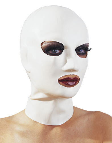 Latex-Kopfmaske WEISS